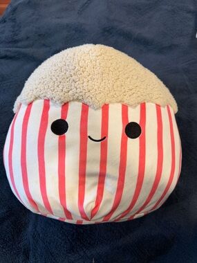 Squishmallow Striped Plush Pillow - Cream Top with Pink Stripes